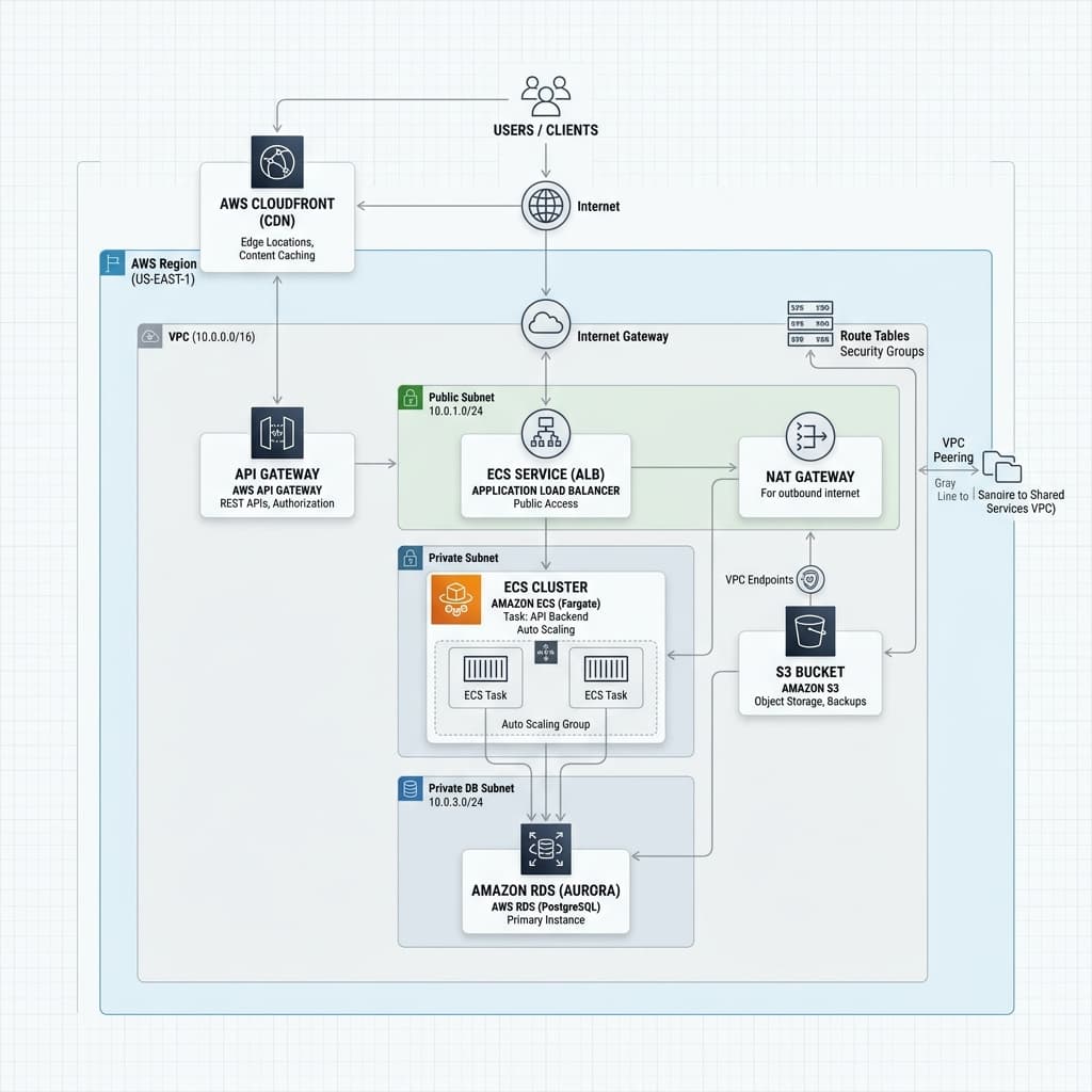 High-Concurrency Cloud Payment Architecture Tech Chart